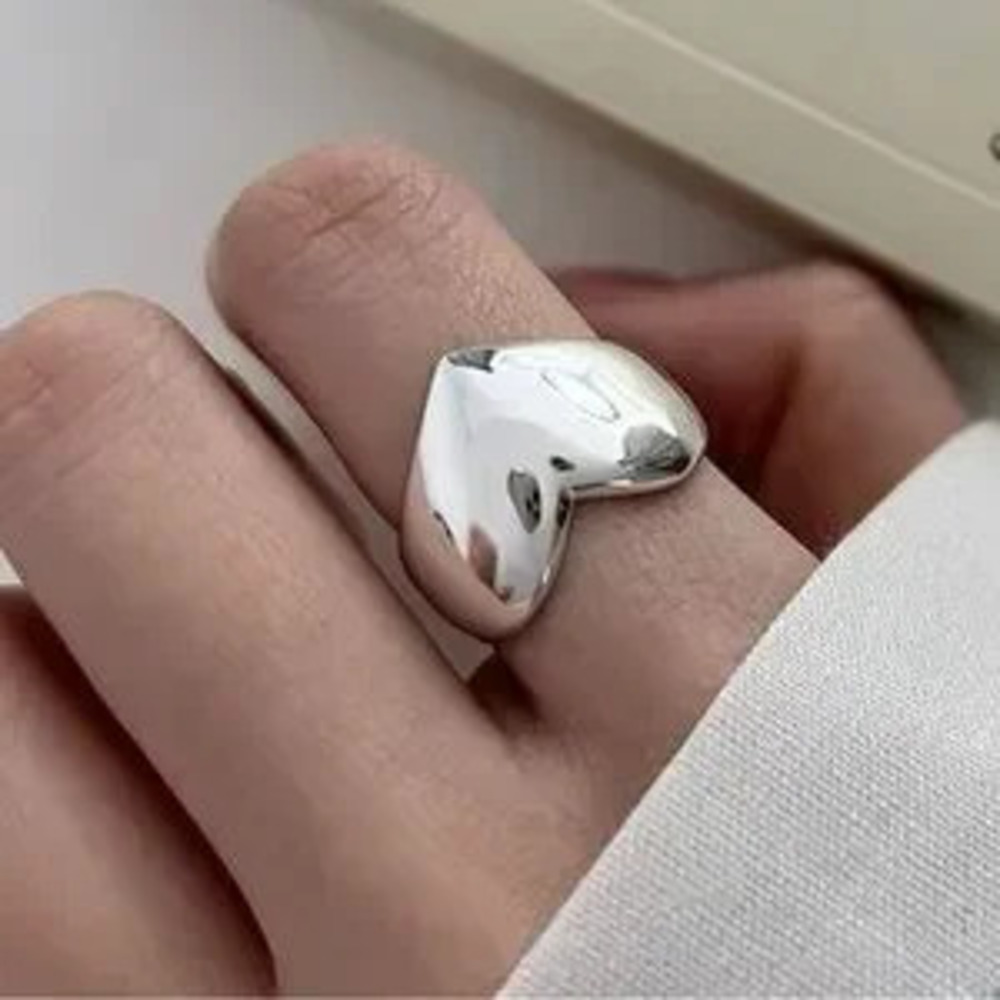 Silver Heart Ring Open size 7, 8